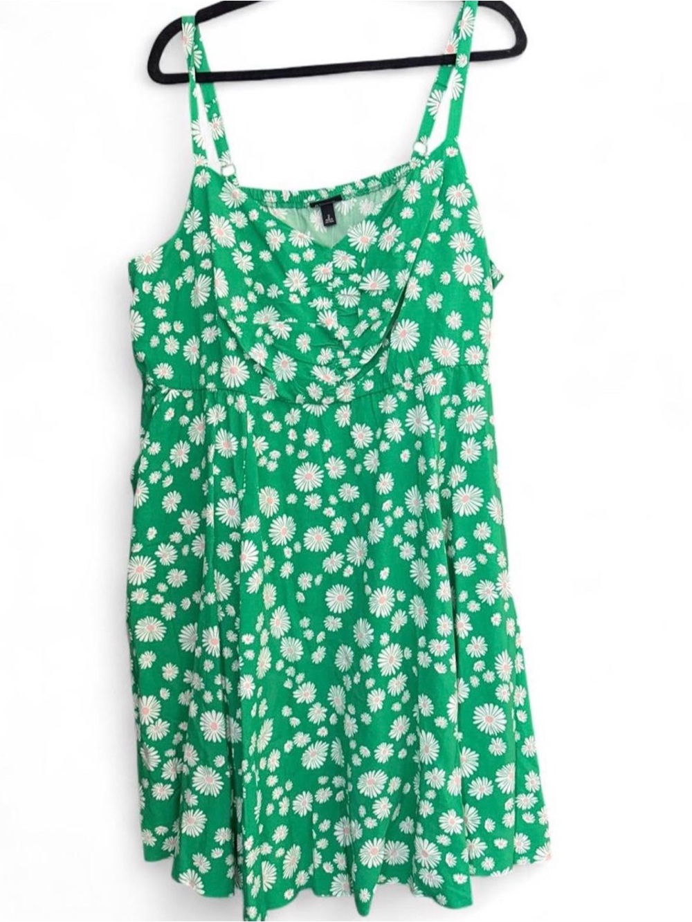 Torrid Green Daisy Floral Skater Dress Size 2X